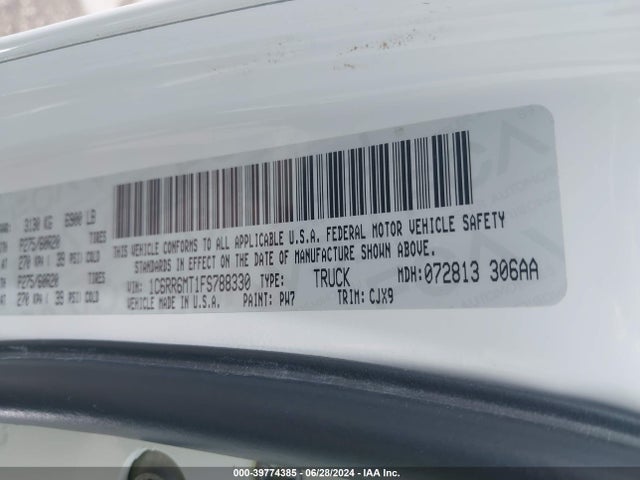 1C6RR6MT1FS788330 RAM 1500 Sport