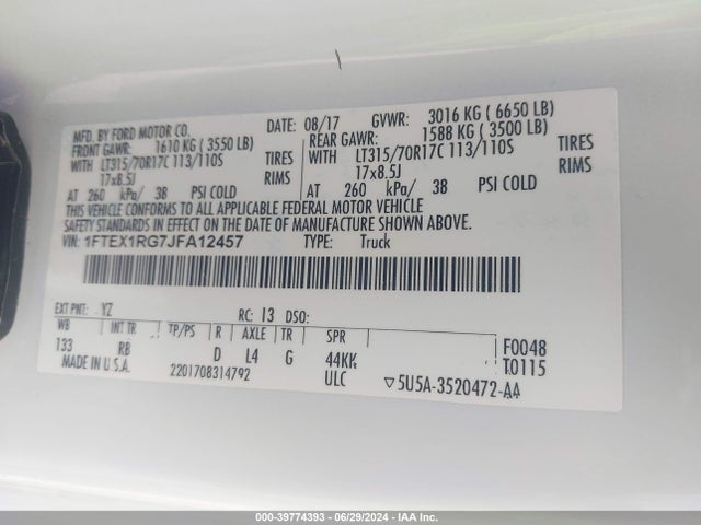Ford F-150 Raptor 2018 1FTEX1RG7JFA12457 Image 9