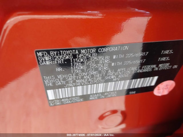 Toyota RAV4 LE 2016 JTMZFREV3GJ075102 Image 9