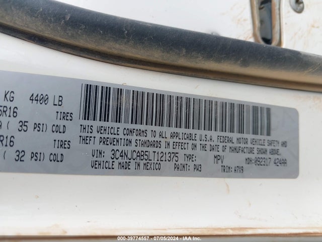3C4NJCAB5LT121375 Jeep Compass Sport Fwd