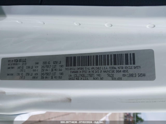 1C6JJTAG8LL175671 Jeep Gladiator Sport S 4x4