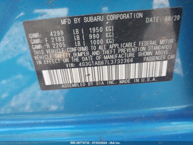 Subaru Impreza 5-door 2020 4S3GTAB67L3732366 Image 9