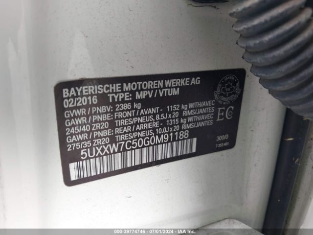 5UXXW7C50G0M91188 BMW X4 M40i