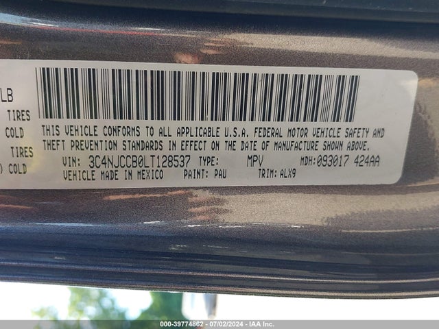 3C4NJCCB0LT128537 Jeep Compass Limited Fwd