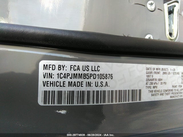 1C4PJMMB5PD105876 Jeep Cherokee Altitude Lux 4x4