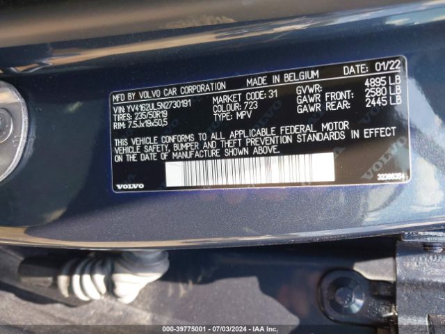 YV4162UL5N2730191 Volvo Xc40 T5 Inscription