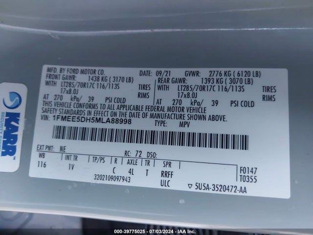Ford Bronco Badlands 2021 1FMEE5DH5MLA88998 Image 9