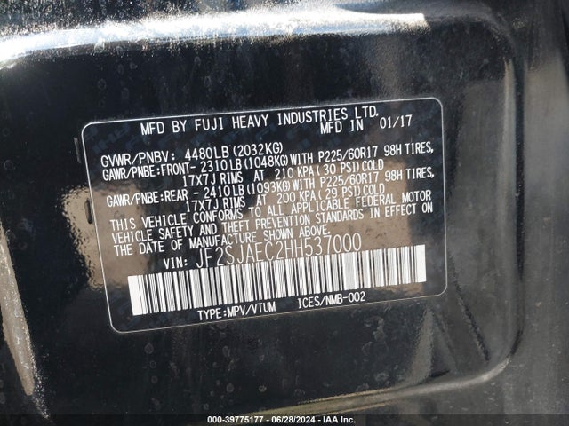 Subaru Forester Premium 2017 JF2SJAEC2HH537000 Image 9
