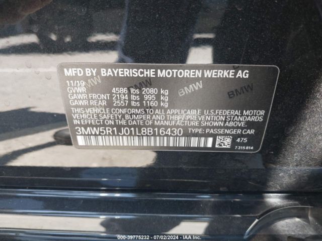 3MW5R1J01L8B16430 BMW 330I