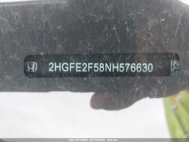 2HGFE2F58NH576630 Honda Civic Sport