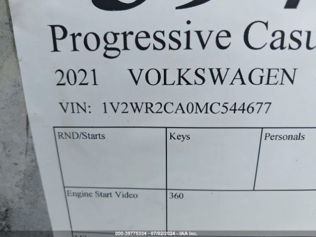1V2WR2CA0MC544677 Volkswagen Atlas 3.6l V6 Se W/technology