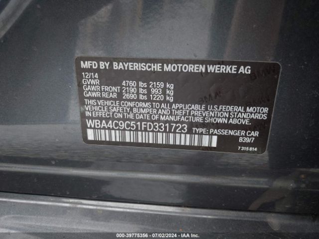 WBA4C9C51FD331723 BMW 428 Gran Coupe Xdrive