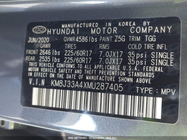 KM8J33A4XMU287405 Hyundai Tucson Value