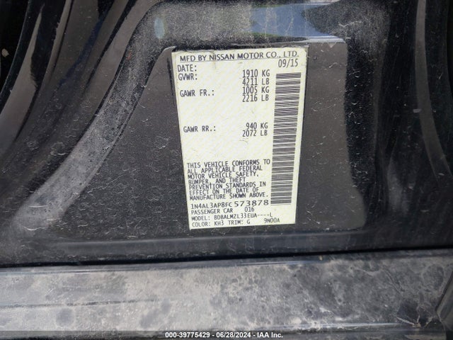 Nissan Altima 2.5 Sv 2015 1N4AL3AP8FC573878 Image 9