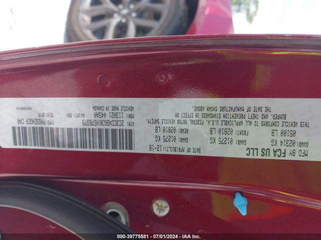 2C3CDXBG3KH576379 Dodge Charger Sxt Rwd