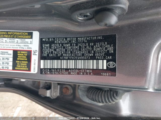 4T1BF1FK7FU495073 Toyota CAMRY LE