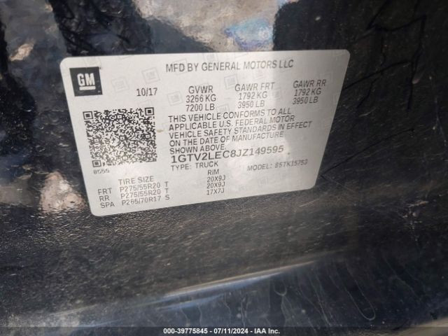 1GTV2LEC8JZ149595 GMC SIERRA 1500