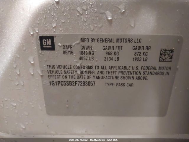 1G1PC5SB2F7283057 Chevrolet Cruze 1lt Auto