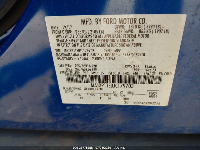 Ford Ecosport Se 2018 MAJ3P1TE0JC179703 Image 9