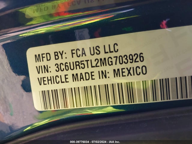 RAM 2500 Limited Mega Cab 4x4 6'4 Box 2021 3C6UR5TL2MG703926 Image 9