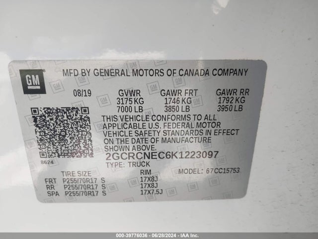Chevrolet Silverado 1500 Ld Wt 2019 2GCRCNEC6K1223097 Image 9