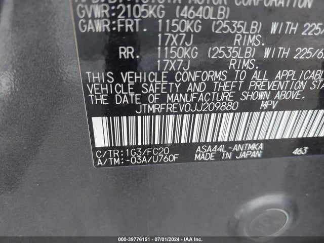 Toyota Rav4 Xle 2018 JTMRFREV0JJ209880 Image 9