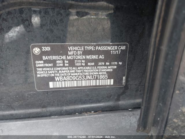 WBA8D9G53JNU71865 BMW 330i Xdrive