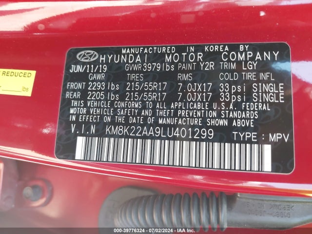 Hyundai Kona Sel 2020 KM8K22AA9LU401299 Image 9
