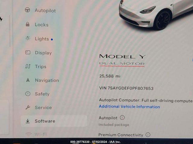 7SAYGDEF0PF807653 Tesla Model Y