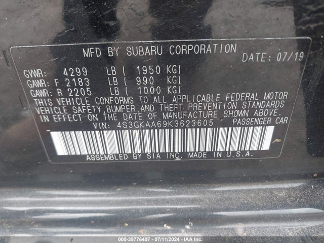 4S3GKAA69K3623605 Subaru Impreza 2.0i