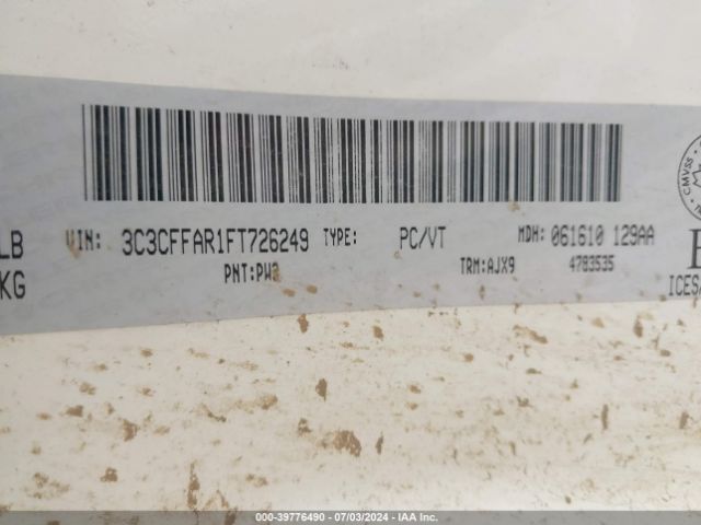 3C3CFFAR1FT726249 Fiat 500 POP