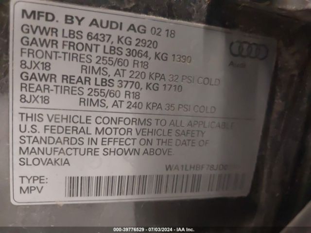 WA1LHBF78JD034097 Audi Q7 2.0t Premium