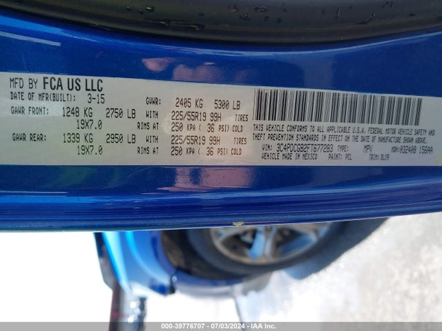 3C4PDCGB2FT677283 Dodge Journey Crossroad