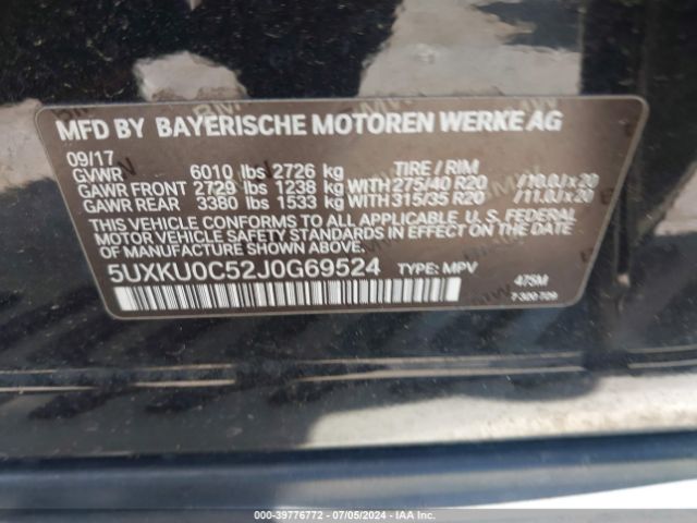 5UXKU0C52J0G69524 BMW X6 Sdrive35i