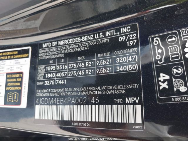 2023 MERCEDES-BENZ EQS 580 SUV 4JGDM4EB4PA002146 Photo 8