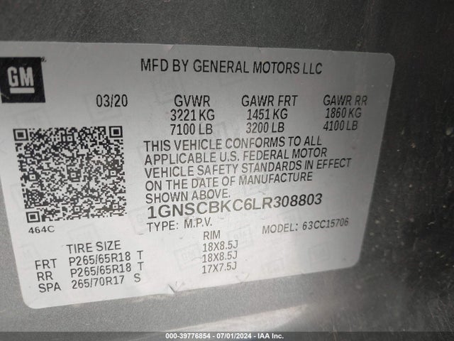 Chevrolet Tahoe 2wd Lt 2020 1GNSCBKC6LR308803 Image 9