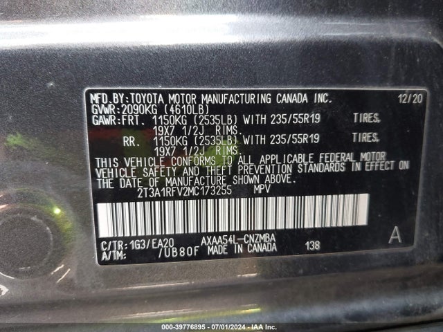 Toyota Rav4 Xle Premium 2021 2T3A1RFV2MC173255 Image 9