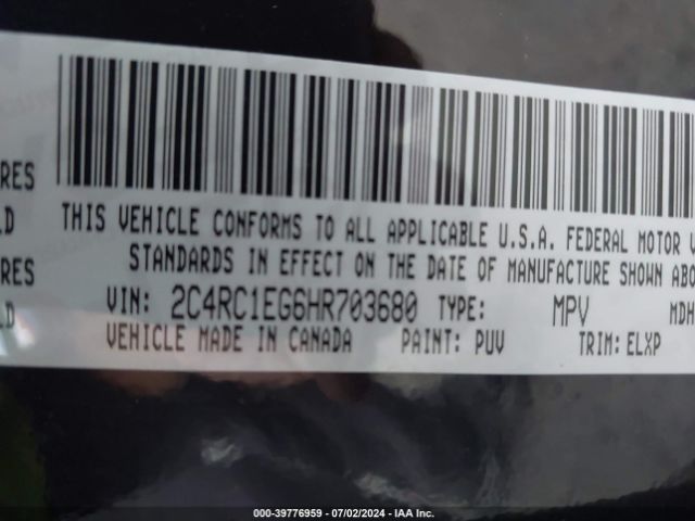 2C4RC1EG6HR703680 Chrysler Pacifica Touring-l Plus