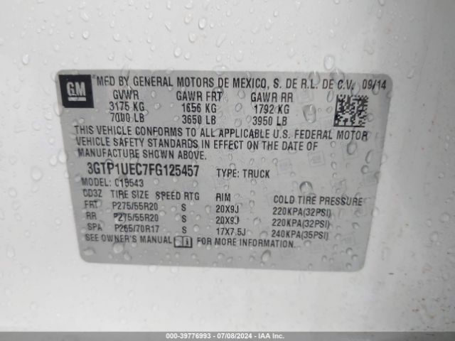 3GTP1UEC7FG125457 GMC Sierra 1500 Sle
