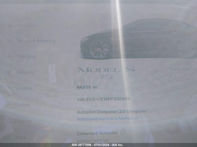 Tesla Model S 60/75 2017 5YJSA1E14HF200499 Image 7
