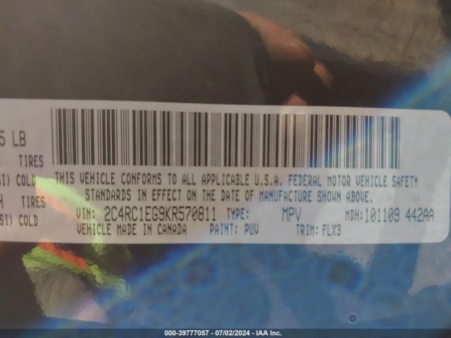 2C4RC1EG9KR570811 Chrysler Pacifica Touring L Plus