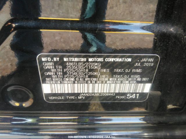 JA4AD2A38LZ006443 Mitsubishi Outlander Es 2.4