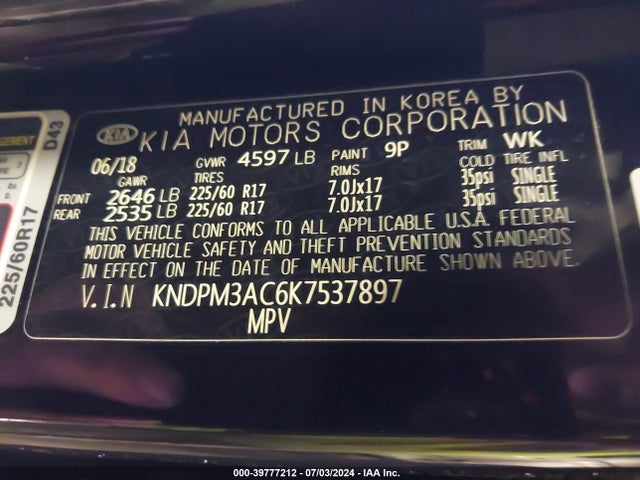 KIA Sportage Lx 2019 KNDPM3AC6K7537897 Image 9