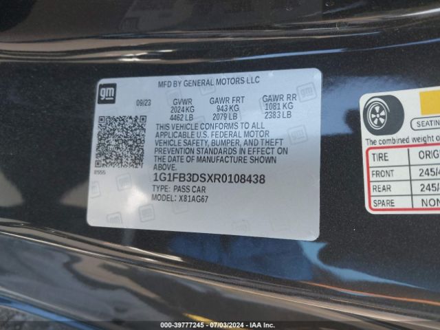 1G1FB3DSXR0108438 Chevrolet Camaro Rwd  1lt