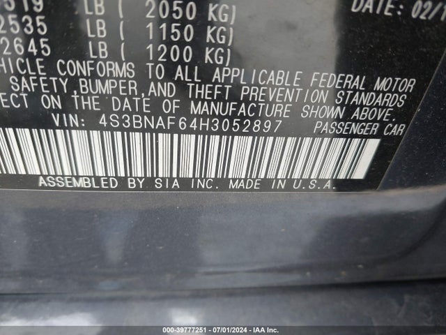 Subaru Legacy 2.5i Premium 2017 4S3BNAF64H3052897 Image 9