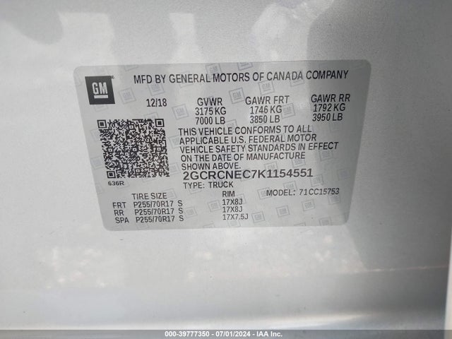 Chevrolet Silverado 1500 Ld Wt 2019 2GCRCNEC7K1154551 Image 9
