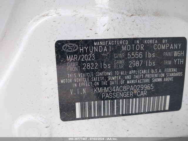 KMHM34AC8PA029965 Hyundai Ioniq 6 Sel