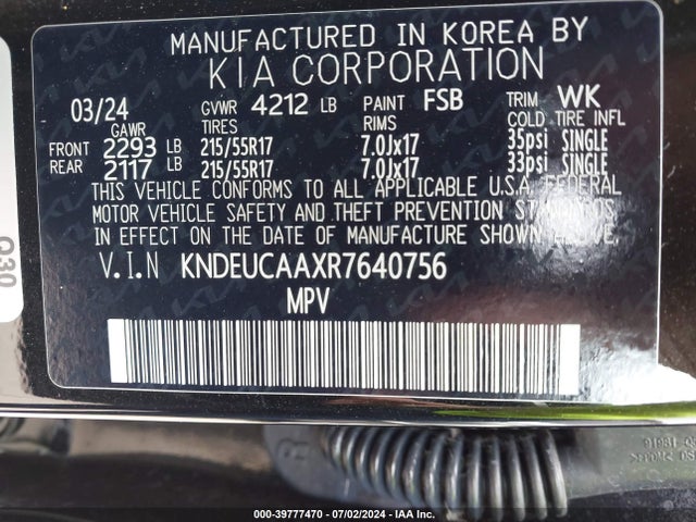 KIA SELTOS S 2024 KNDEUCAAXR7640756 Image 9