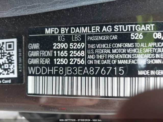 WDDHF8JB3EA876715 Mercedes-Benz E 350 4matic