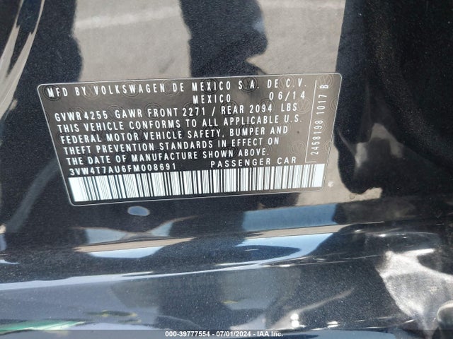 3VW4T7AU6FM008691 Volkswagen Golf Gti 2.0t S 4-door